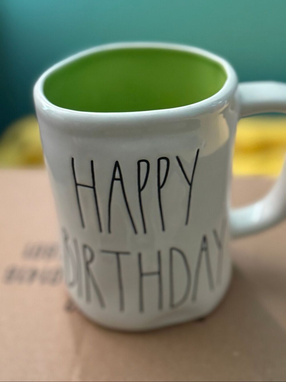Rae Dunn Happy Birthday Green Interior